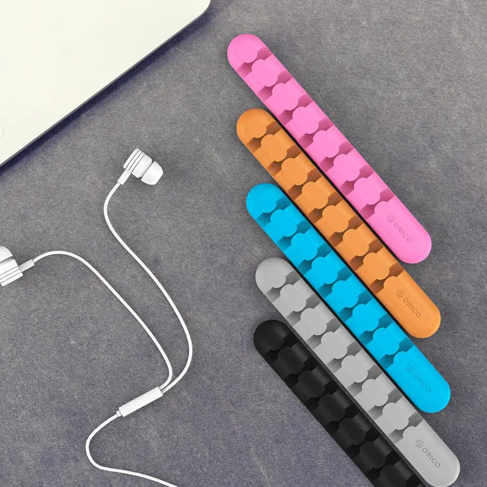 Organizador de Cables ORICO — Clips de Silicona para Escritorio