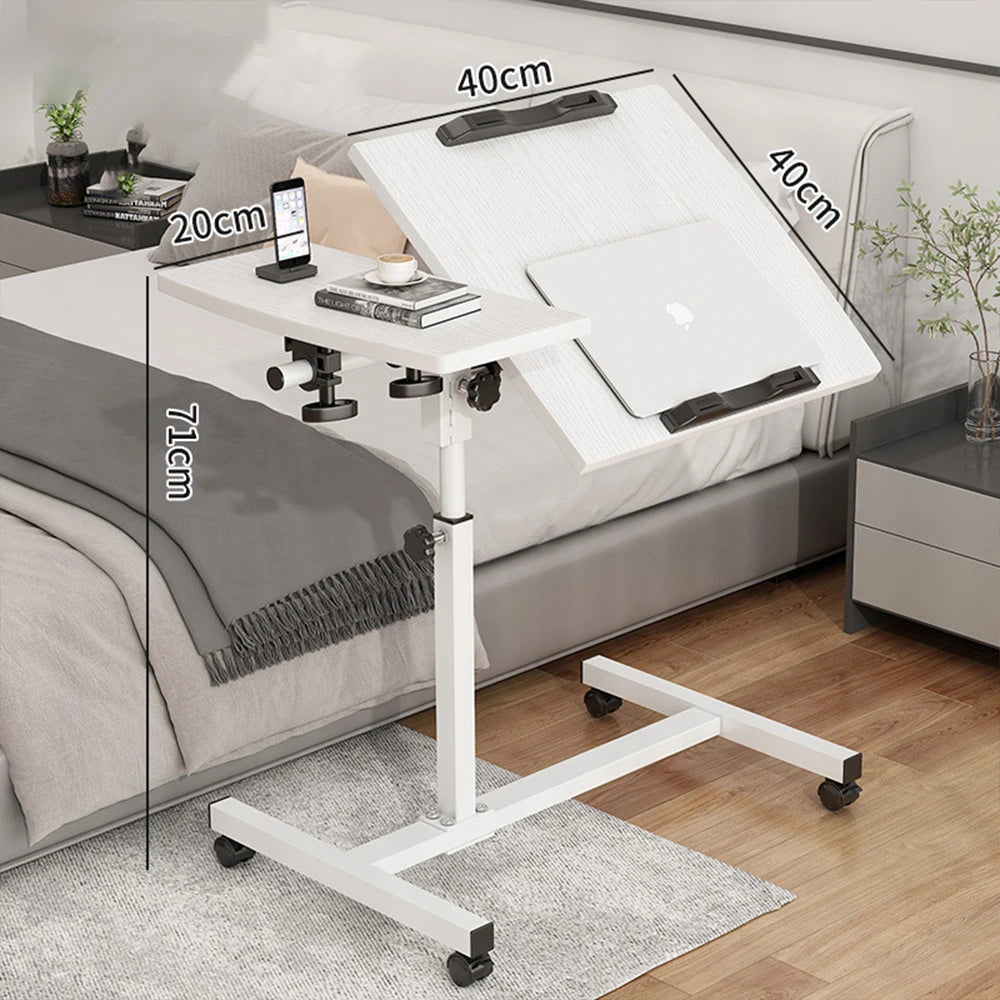 Mesa Auxiliar Ajustable con Ruedas — Soporte de Portátil Inclinable