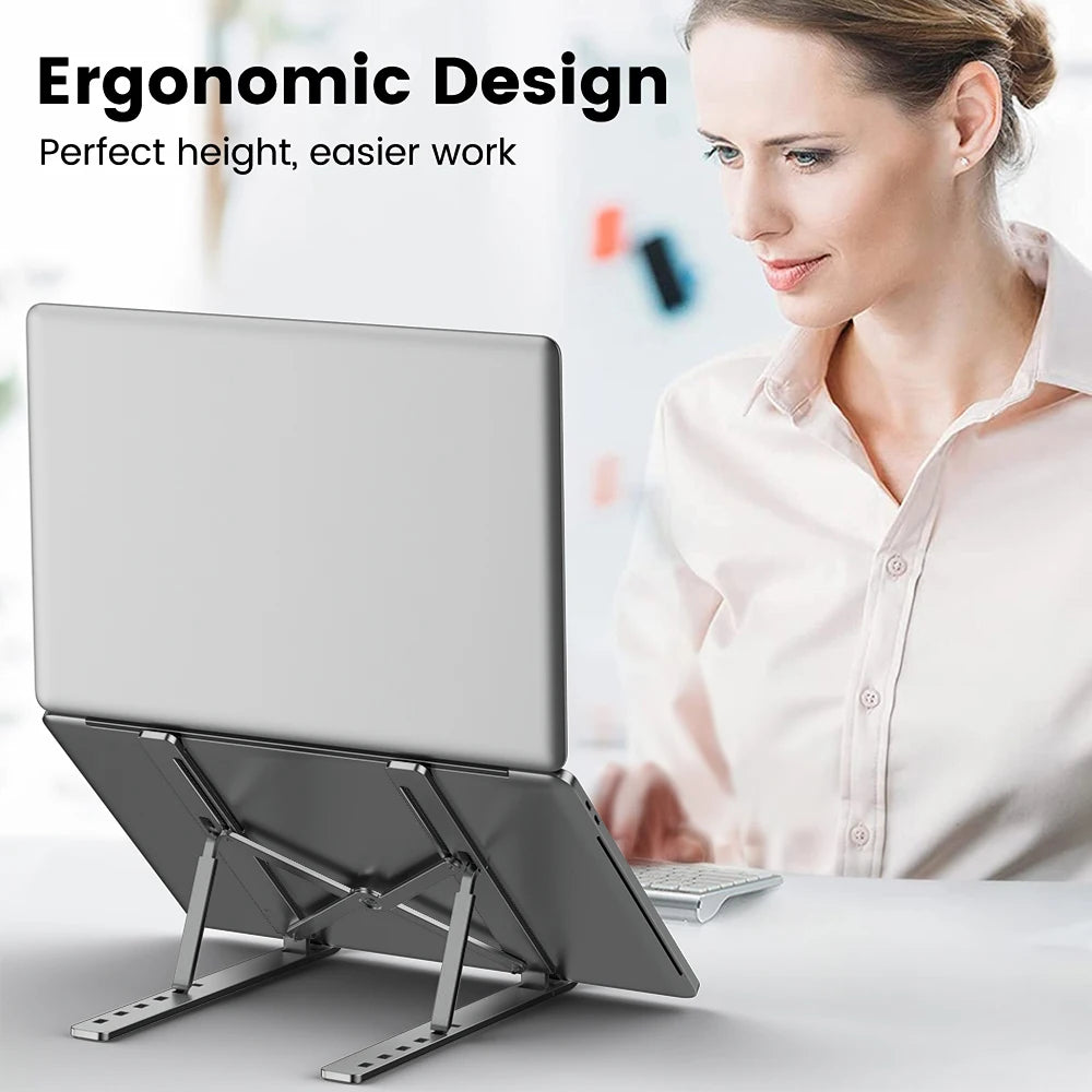 Soporte de Aluminio para Portátil — Elevador Ajustable