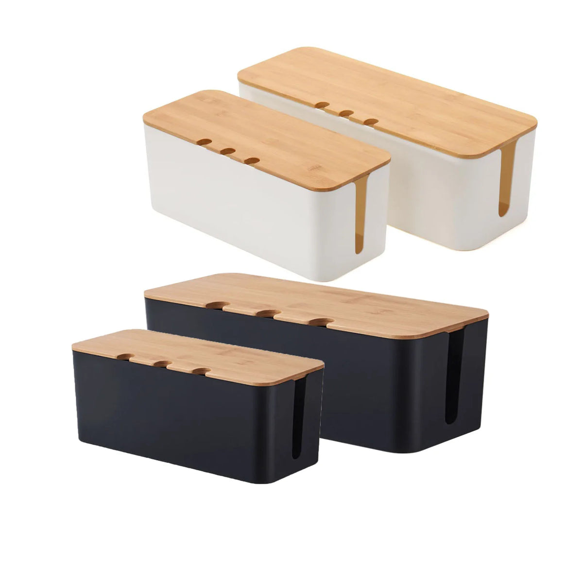 Caja Organizadora de Cables — Estilo Madera