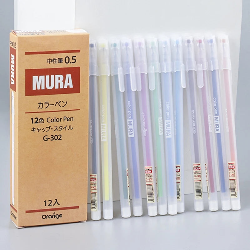 Set de 12 Bolígrafos de Gel de Colores — Papelería Kawaii