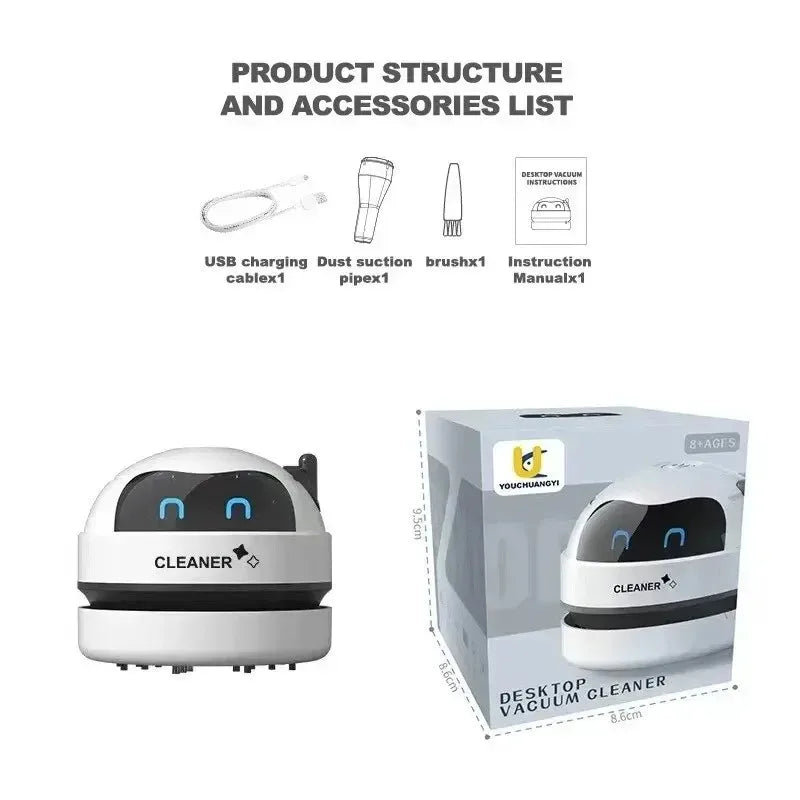 Mini Aspirador de Escritorio USB Recargable Inalámbrico