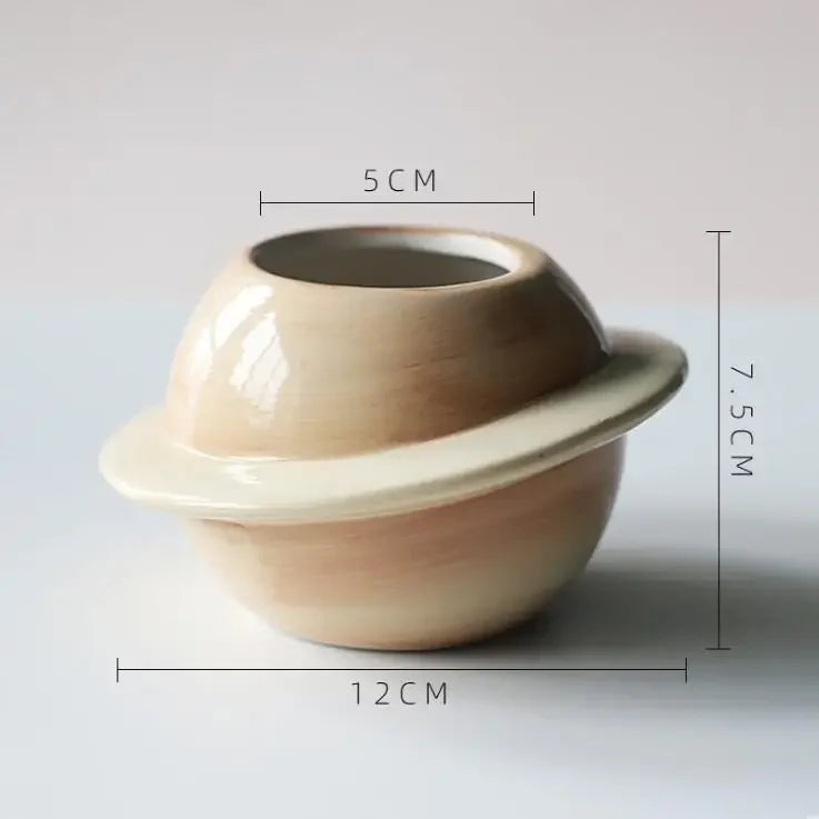 Maceta de Cerámica Planeta para Suculentas