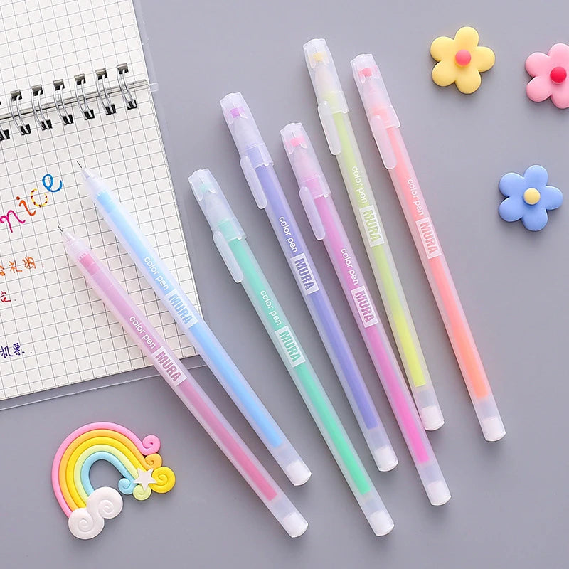 Set de 12 Bolígrafos de Gel de Colores — Papelería Kawaii