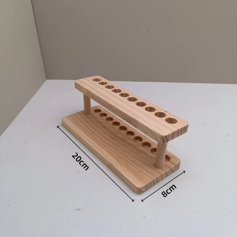 Organizador de Escritorio de Madera de Nogal — Portalápices y Soporte para Móvil
