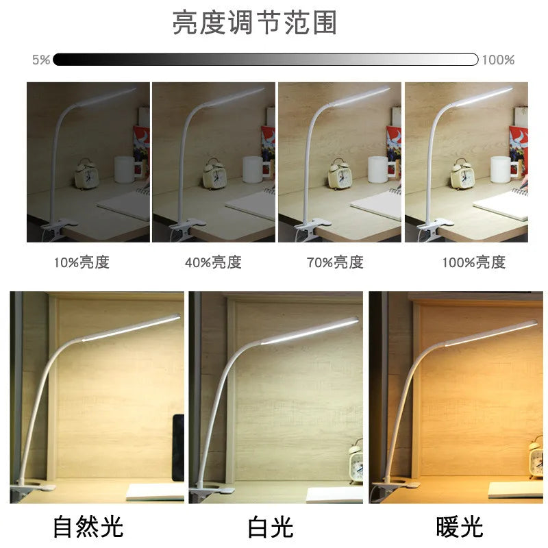 Lámpara LED de Escritorio con Clip — Regulable