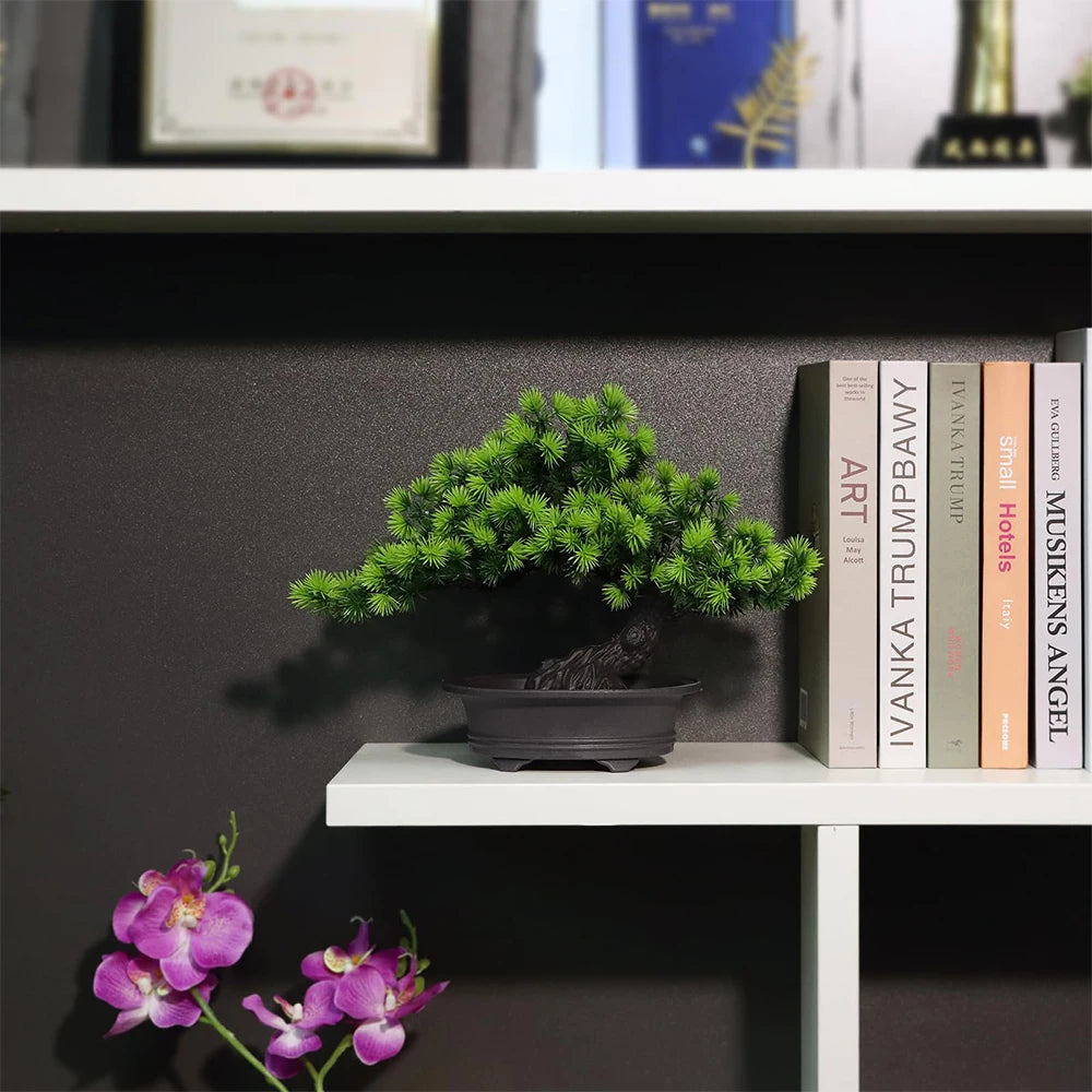 Bonsái Artificial Decorativo para Escritorio y Estantería