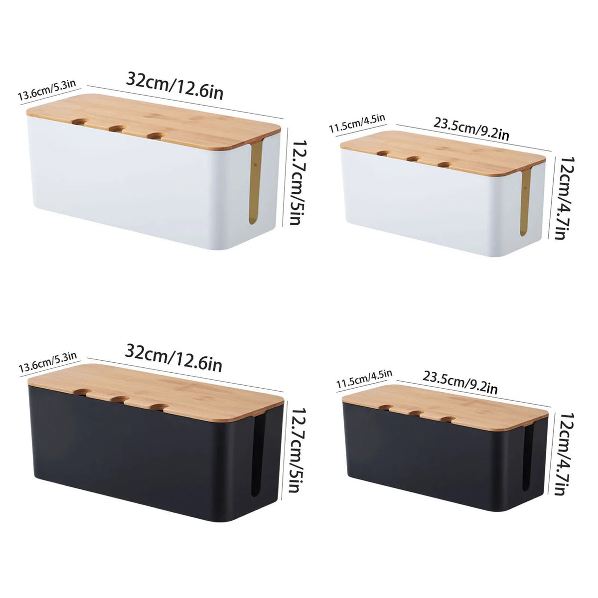 Caja Organizadora de Cables — Estilo Madera