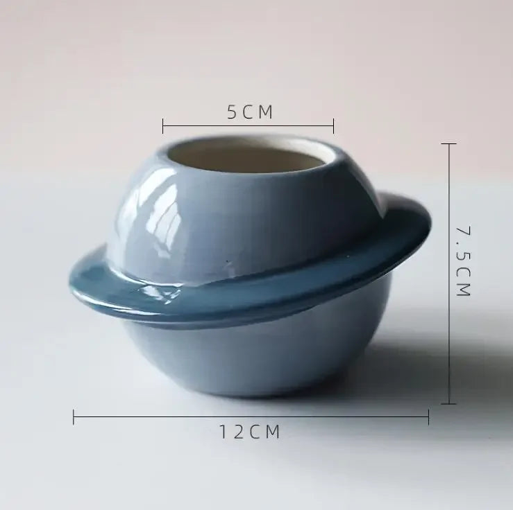 Maceta de Cerámica Planeta para Suculentas