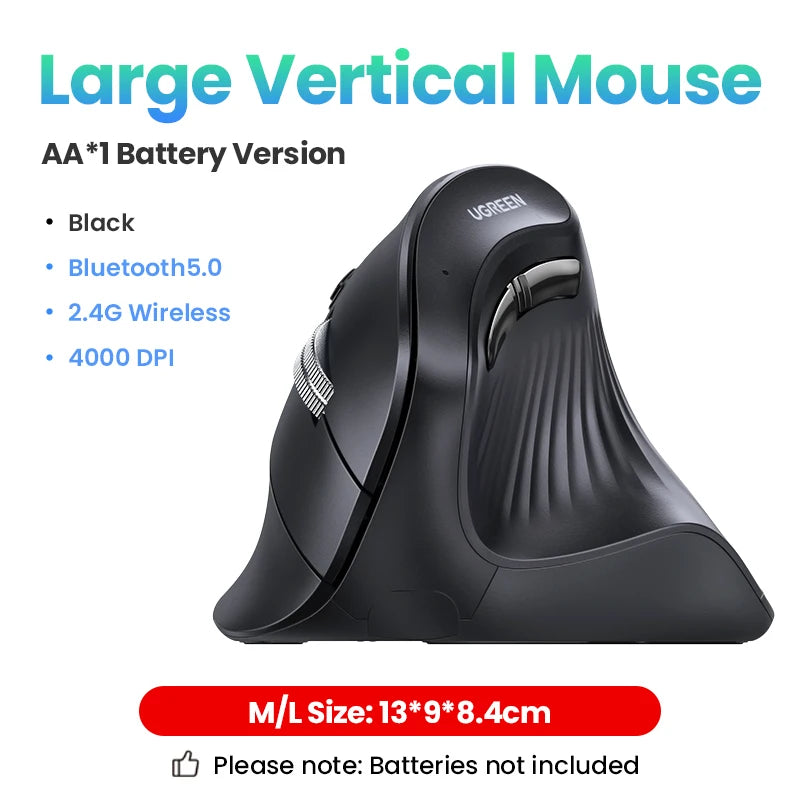 Ratón Vertical Ergonómico UGREEN Bluetooth 5.0 y 2,4G