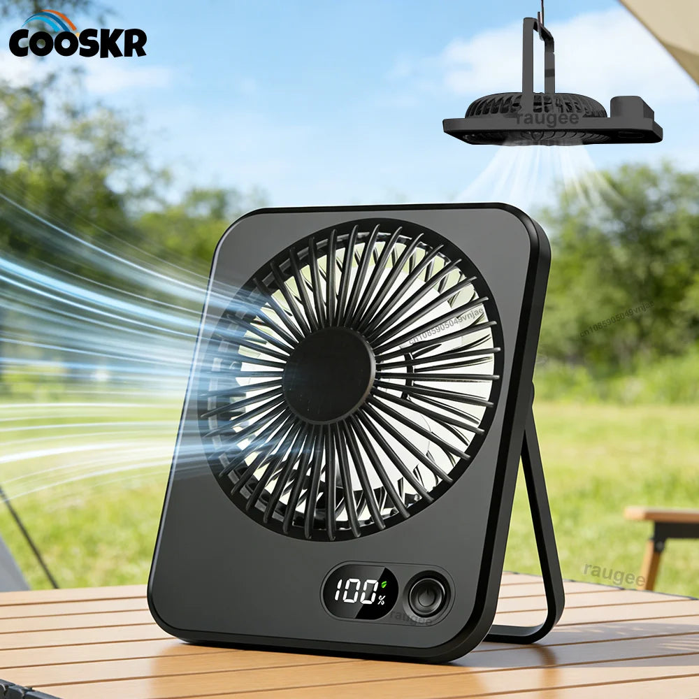 Mini Ventilador de Escritorio USB Recargable — 5 Velocidades