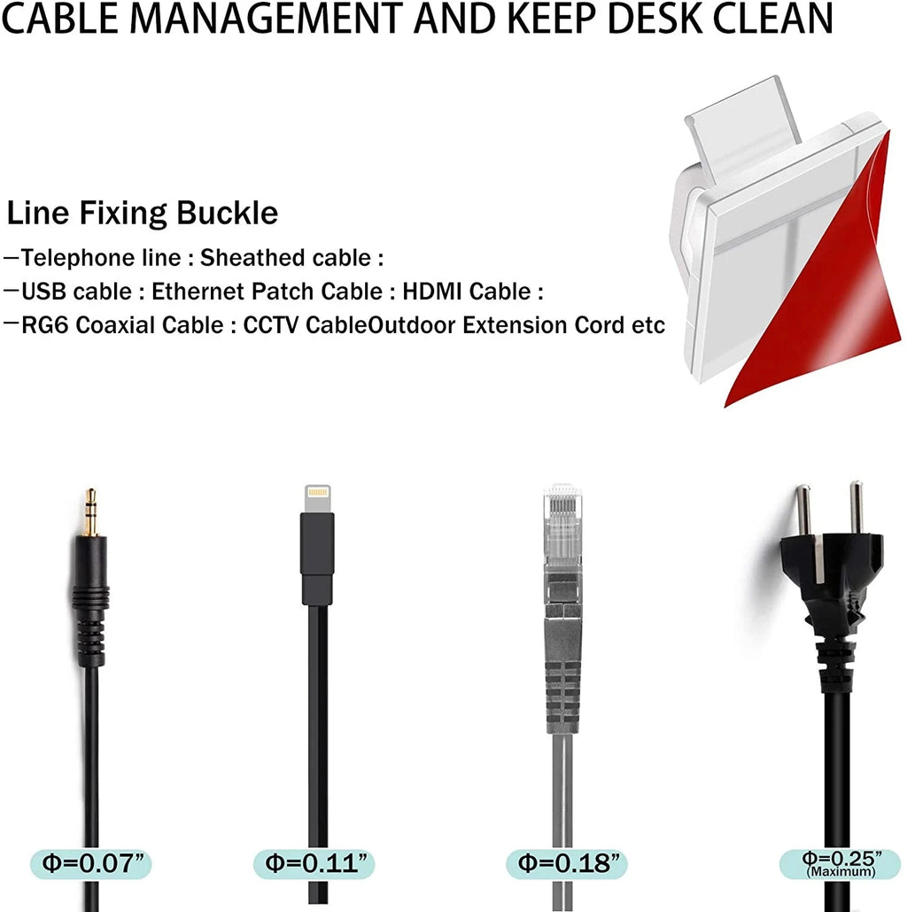 Clips Organizadores de Cables — Pack 50 uds