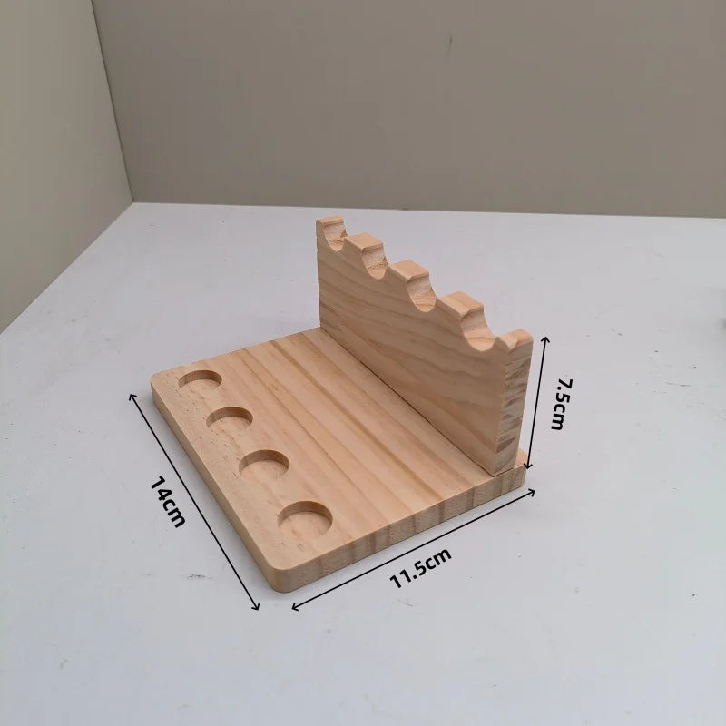 Organizador de Escritorio de Madera de Nogal — Portalápices y Soporte para Móvil