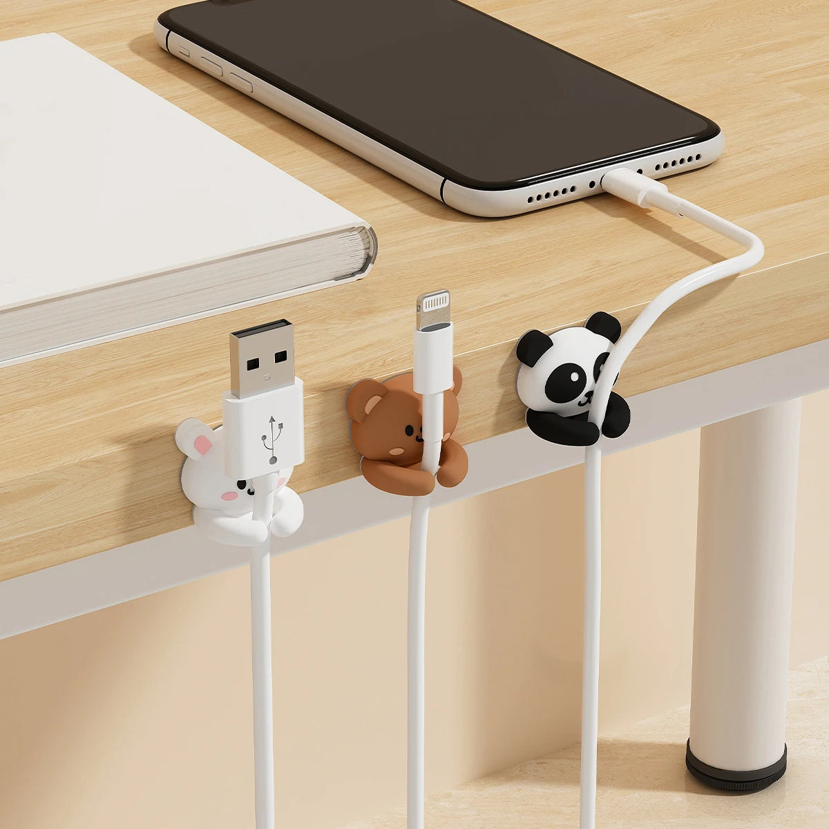 Organizadores de Cables Autoadhesivos para Escritorio