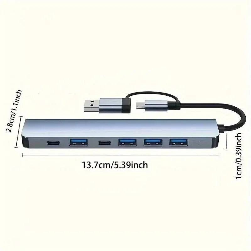 Hub USB 3.0 de 7 Puertos con Adaptador USB-C