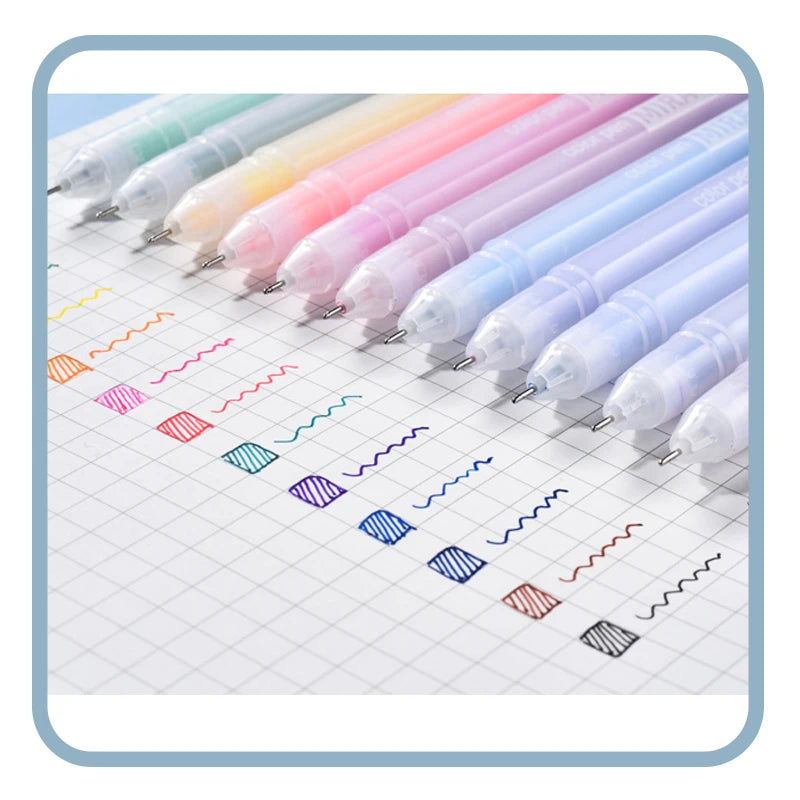 Set de 12 Bolígrafos de Gel de Colores — Papelería Kawaii