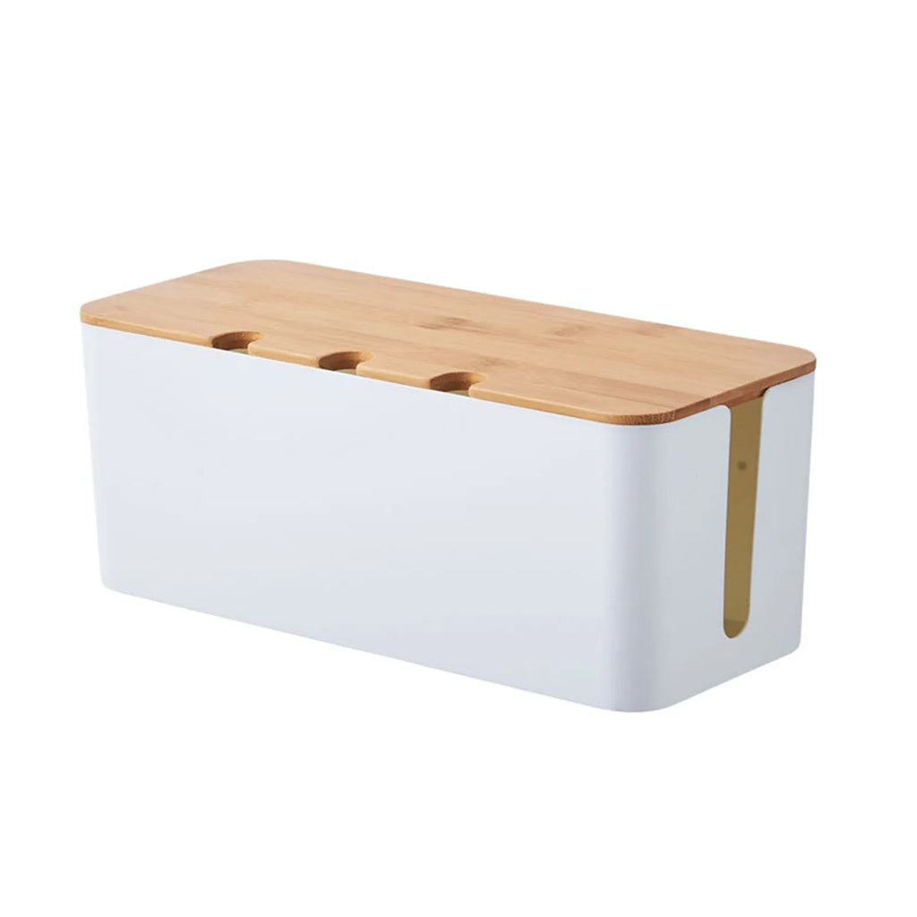 Caja Organizadora de Cables — Estilo Madera
