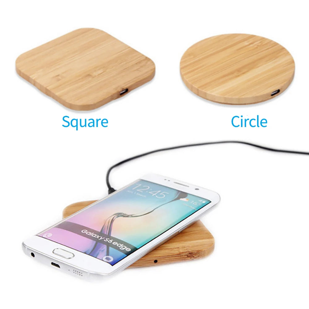 Cargador Inalámbrico de Madera — Base de Carga sin Cables