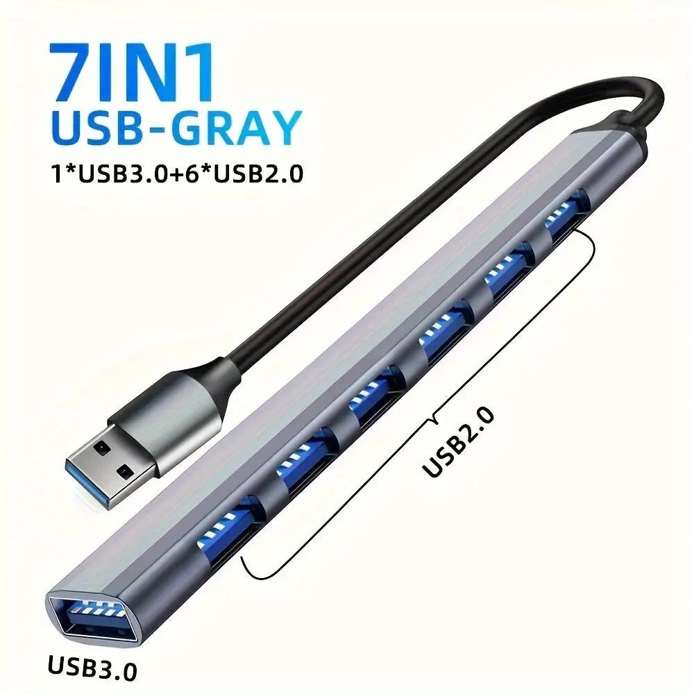 Hub USB 3.0 de 7 Puertos con Adaptador USB-C