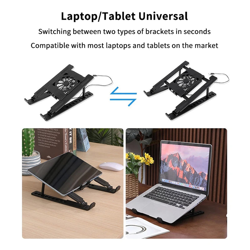 Soporte Plegable para Portátil con Ventilador de Refrigeración