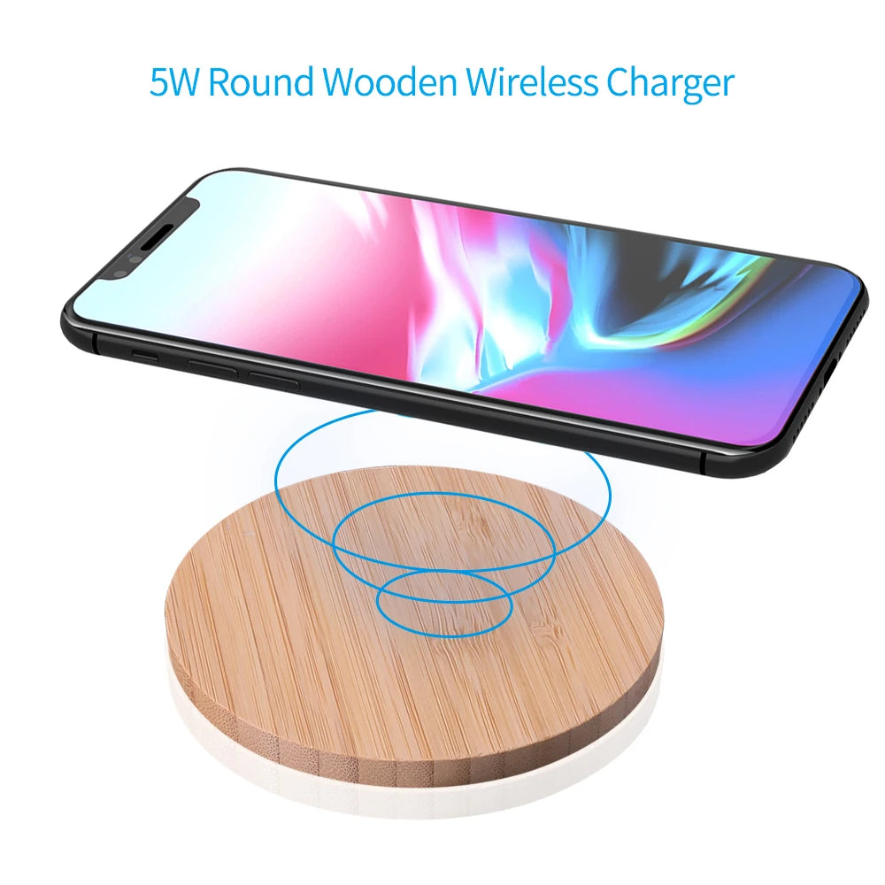 Cargador Inalámbrico de Madera — Base de Carga sin Cables