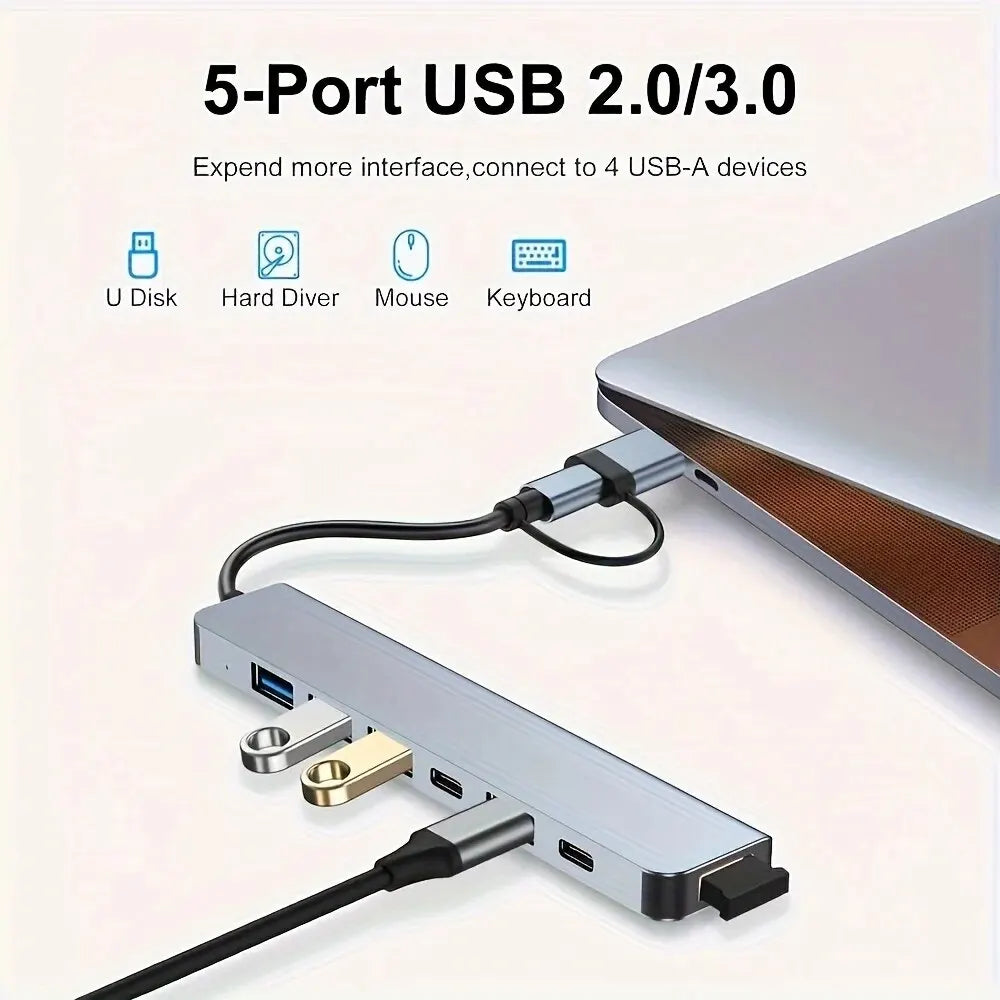 Hub USB 3.0 de 7 Puertos con Adaptador USB-C