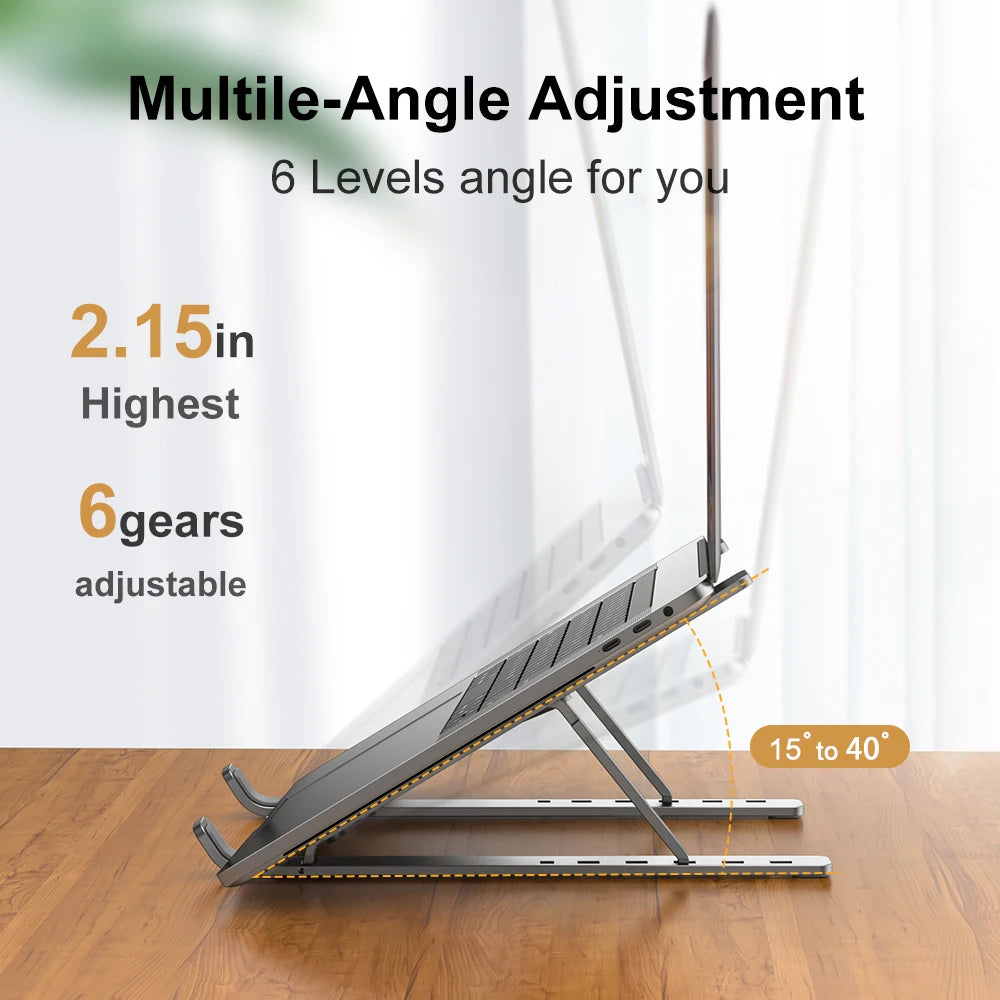 Soporte de Aluminio para Portátil — Elevador Ajustable
