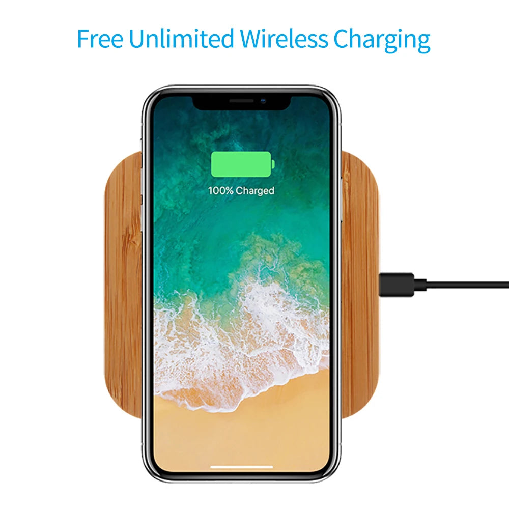 Cargador Inalámbrico de Madera — Base de Carga sin Cables