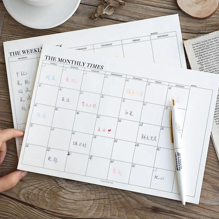 Planificador Sin Fecha — Agenda Mensual y Semanal para Escritorio