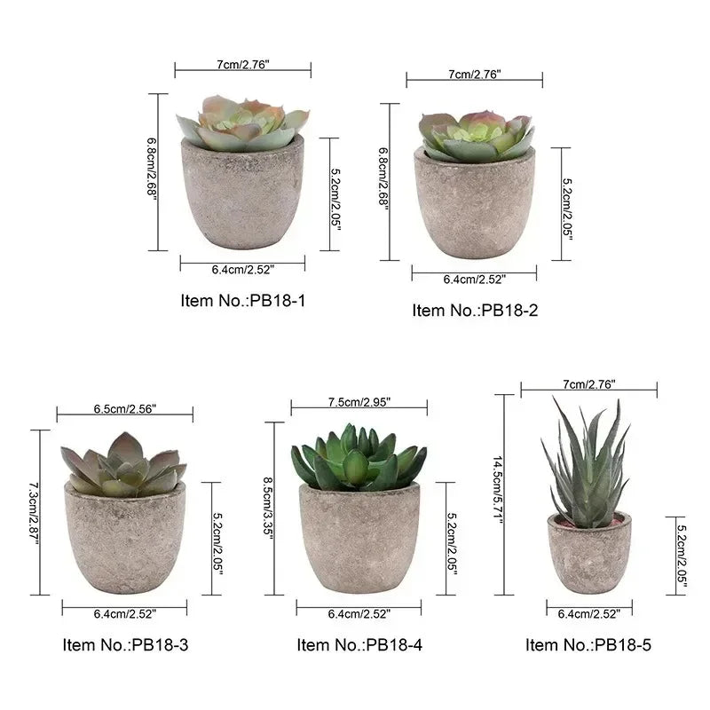 Mini Plantas Artificiales de Aloe en Maceta para Escritorio