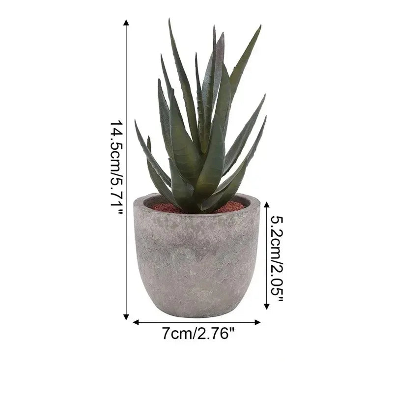 Mini Plantas Artificiales de Aloe en Maceta para Escritorio