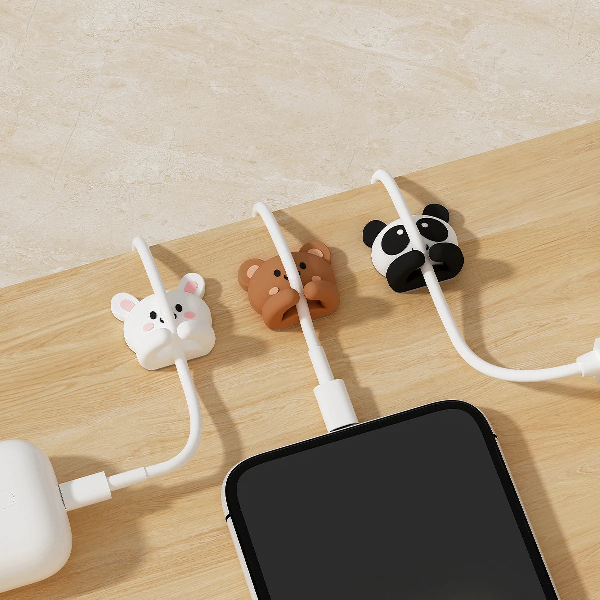 Organizadores de Cables Autoadhesivos para Escritorio
