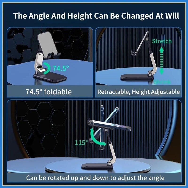 Soporte Plegable de Escritorio para Móvil y Tablet Ajustable