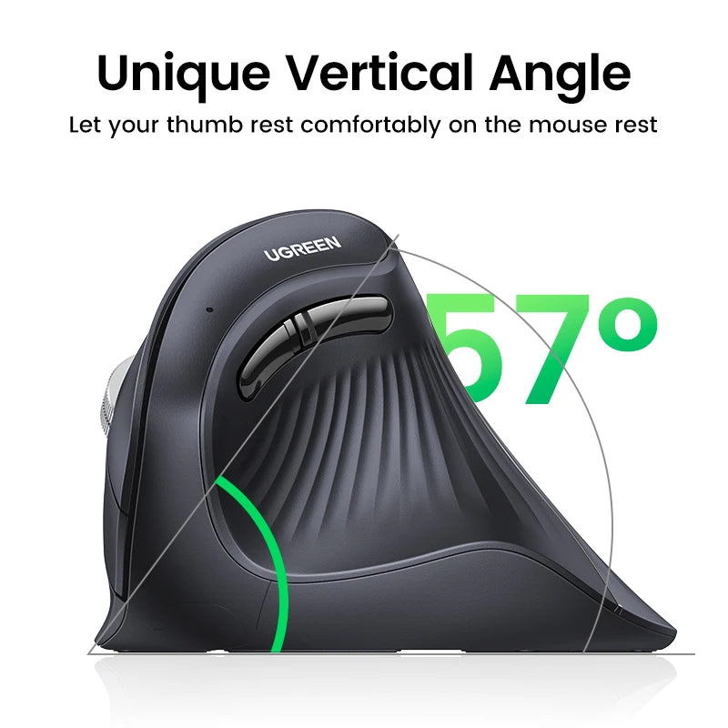 Ratón Vertical Ergonómico UGREEN Bluetooth 5.0 y 2,4G