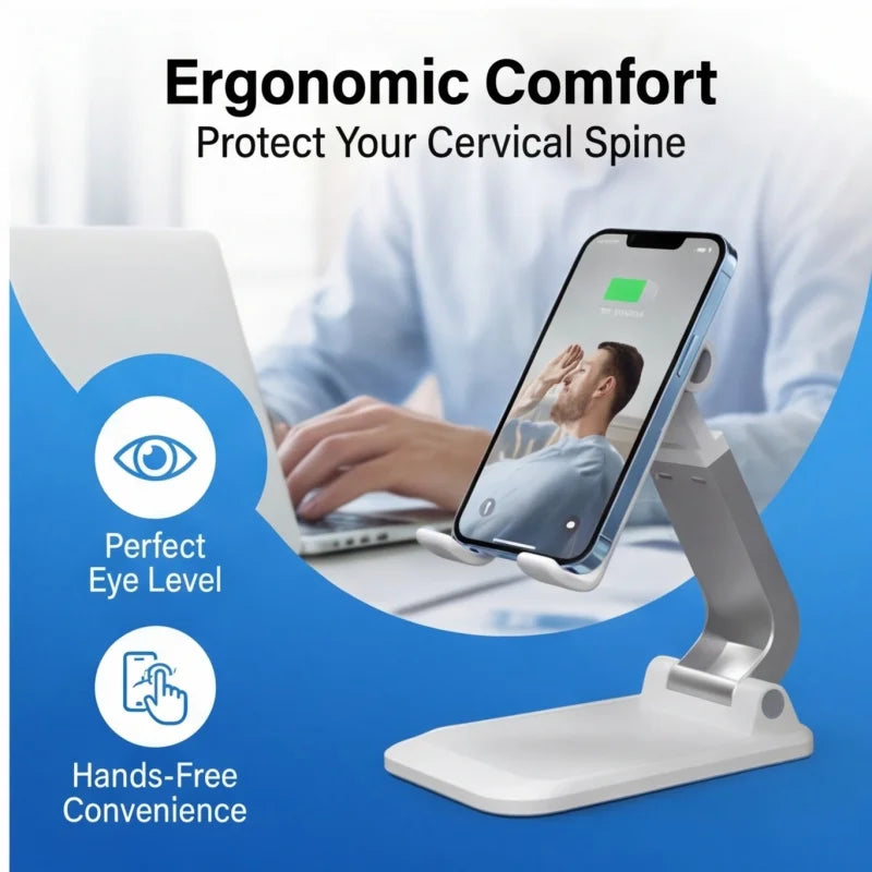 Soporte Plegable de Escritorio para Móvil y Tablet Ajustable