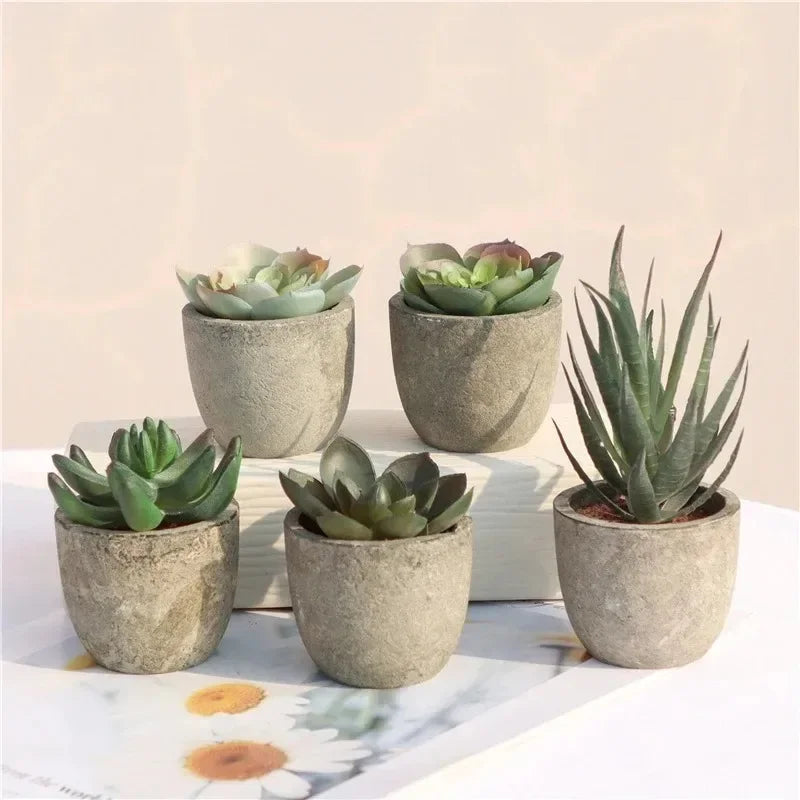 Mini Plantas Artificiales de Aloe en Maceta para Escritorio