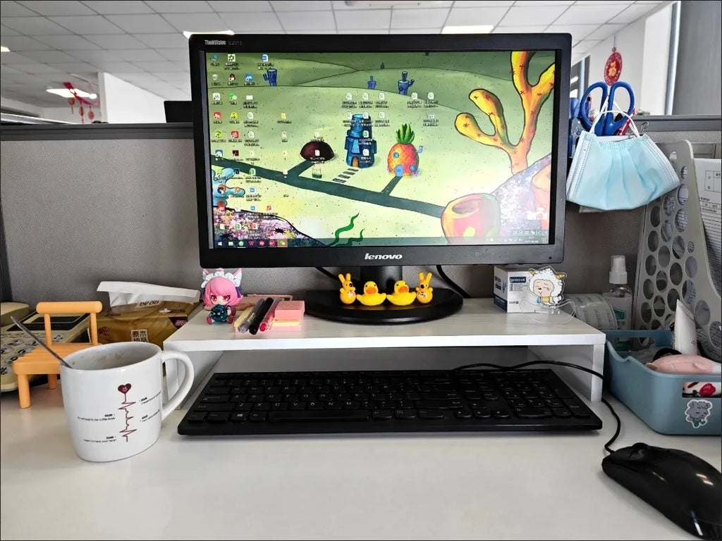 Soporte Elevador para Monitor y Portátil con Almacenaje