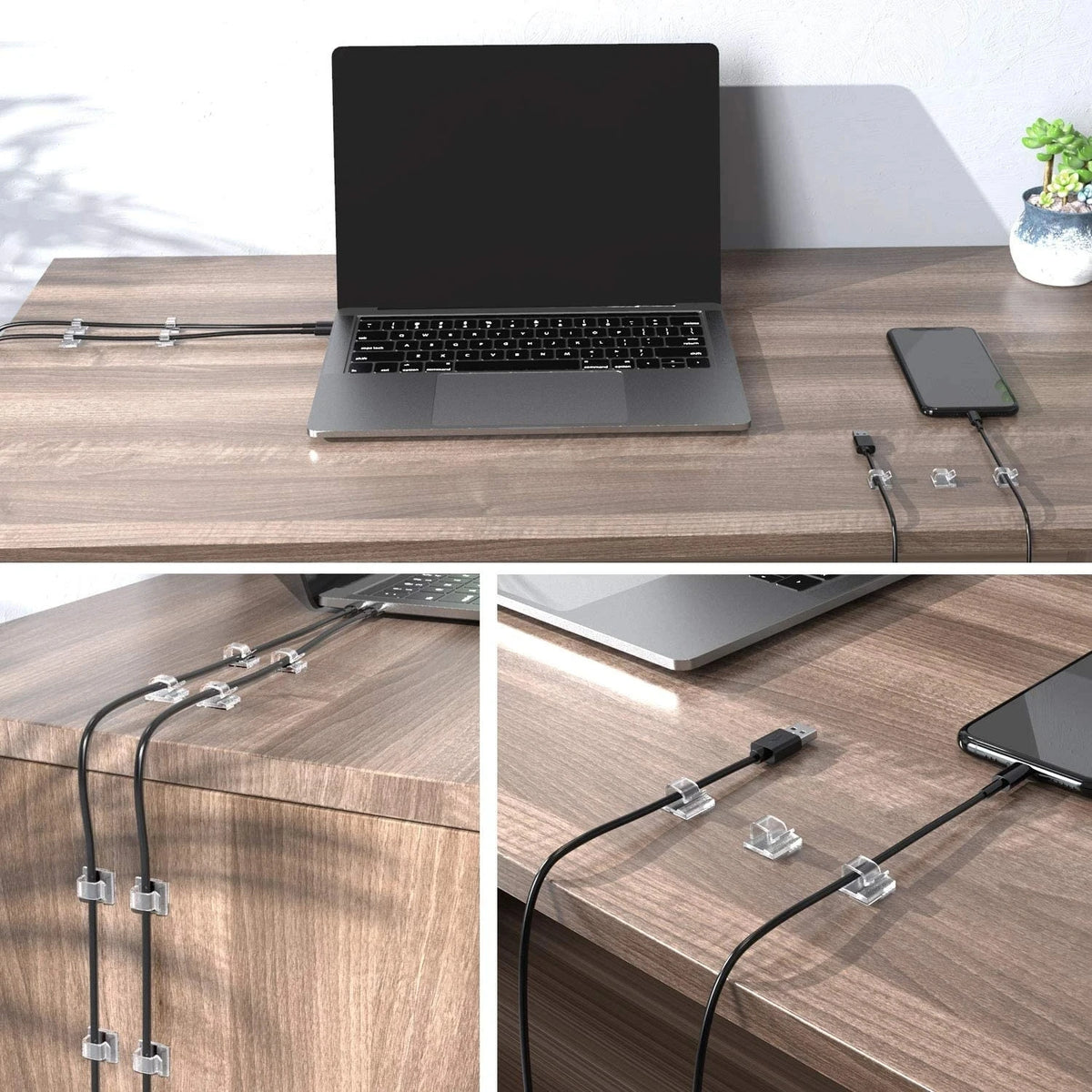 Clips Organizadores de Cables — Pack 50 uds