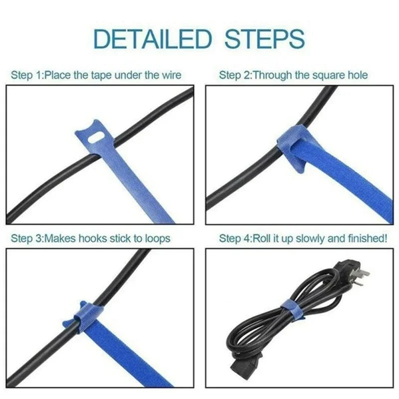 Bridas Reutilizables para Cables — Pack 50 uds