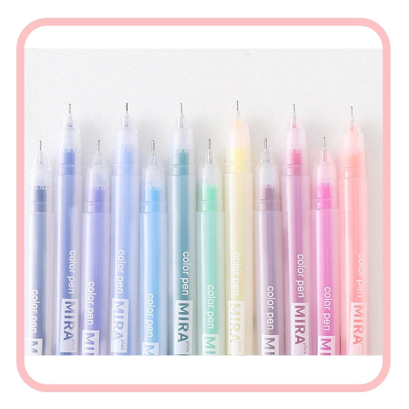 Set de 12 Bolígrafos de Gel de Colores — Papelería Kawaii