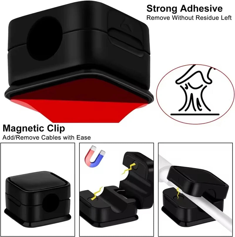 Clips Magnéticos para Cables — Pack 6 uds
