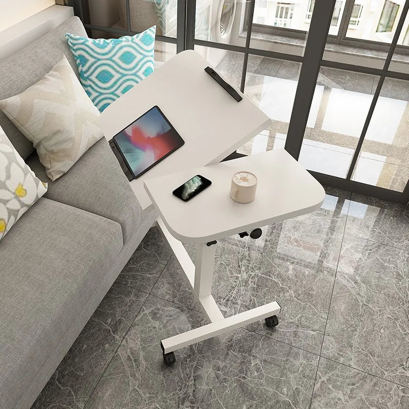Mesa Auxiliar Ajustable con Ruedas — Soporte de Portátil Inclinable