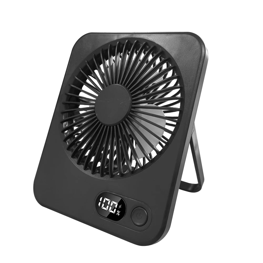Mini Ventilador de Escritorio USB Recargable — 5 Velocidades