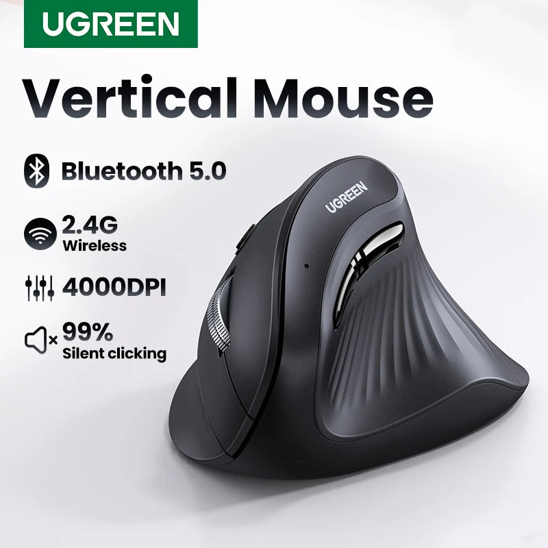 Ratón Vertical Ergonómico UGREEN Bluetooth 5.0 y 2,4G