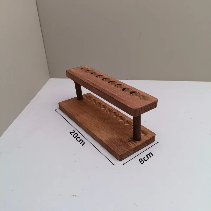 Organizador de Escritorio de Madera de Nogal — Portalápices y Soporte para Móvil