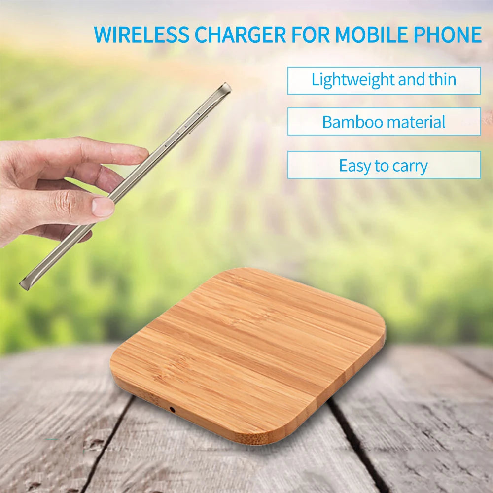 Cargador Inalámbrico de Madera — Base de Carga sin Cables