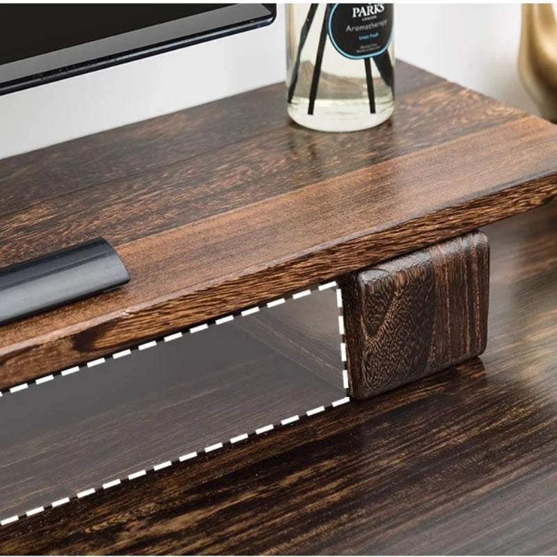 Soporte de Monitor de Madera Maciza — Elevador de Escritorio