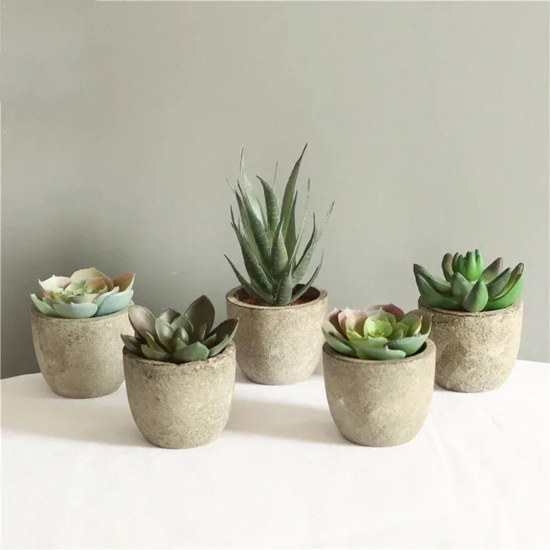Mini Plantas Artificiales de Aloe en Maceta para Escritorio