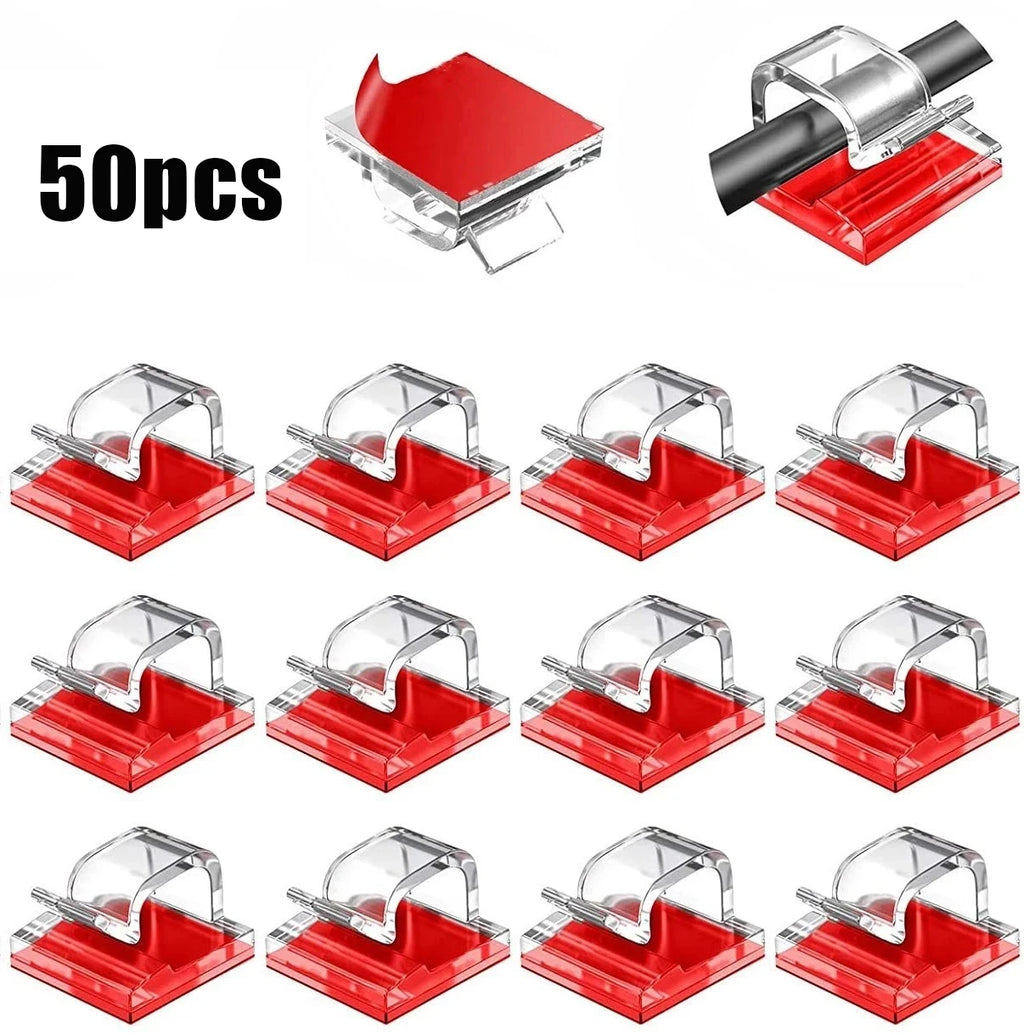 Clips Organizadores de Cables — Pack 50 uds
