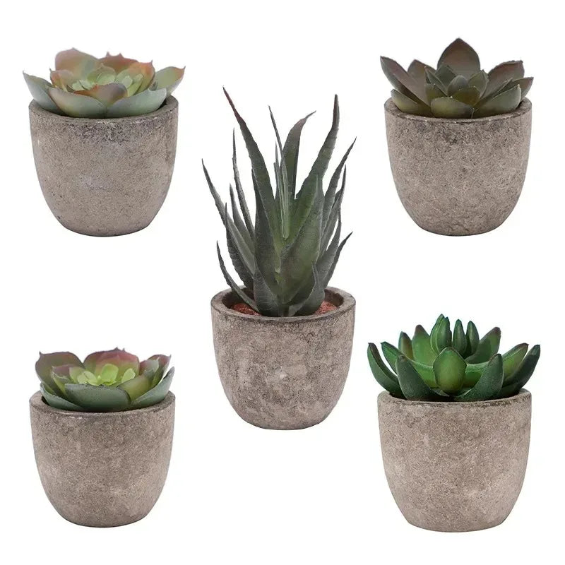 Mini Plantas Artificiales de Aloe en Maceta para Escritorio